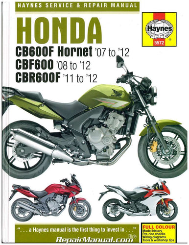 Honda CB600F, CBF600 & CBR600F Fours Haynes Service Manual '07-'12