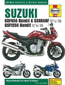 Suzuki GSF650 Bandit & GSX650F ('07-'08) & GSF1250 Bandit ('07-'09) Haynes Service Manual